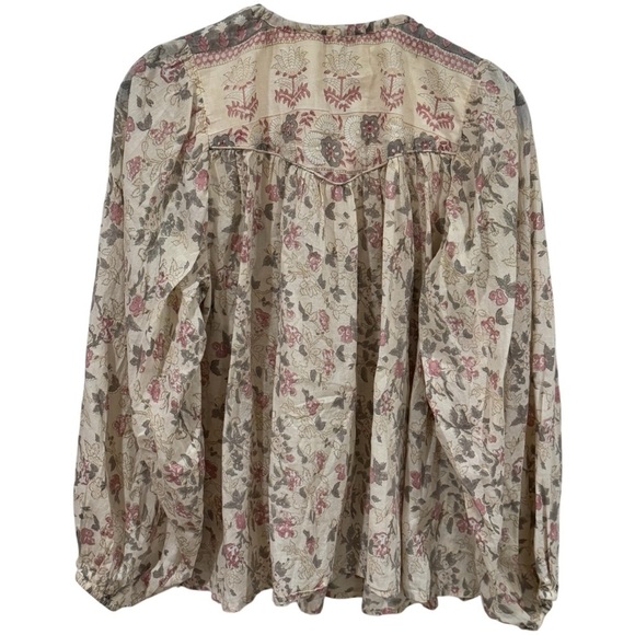 Cleobella Helena Babydoll Blouse in Ivory and Pink Floral Women’s Size S - Picture 7 of 12